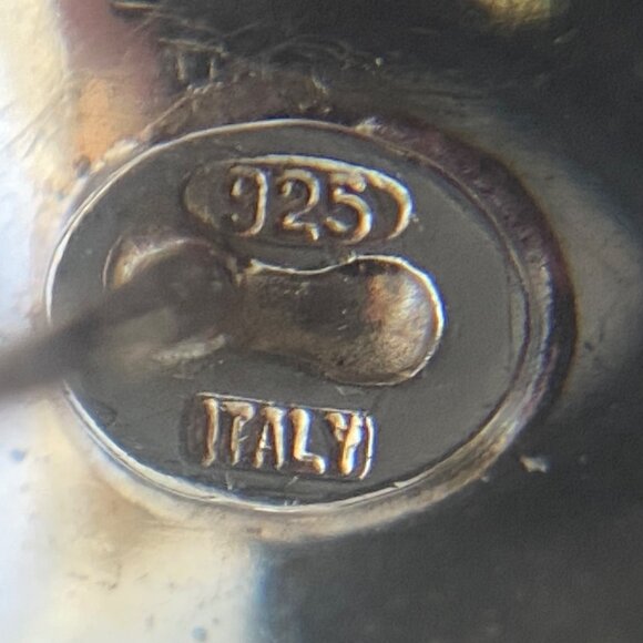 Sterling Silver 925 Italy 0.5" Hollow Puffy Heart Stud Earrings - Picture 7 of 16